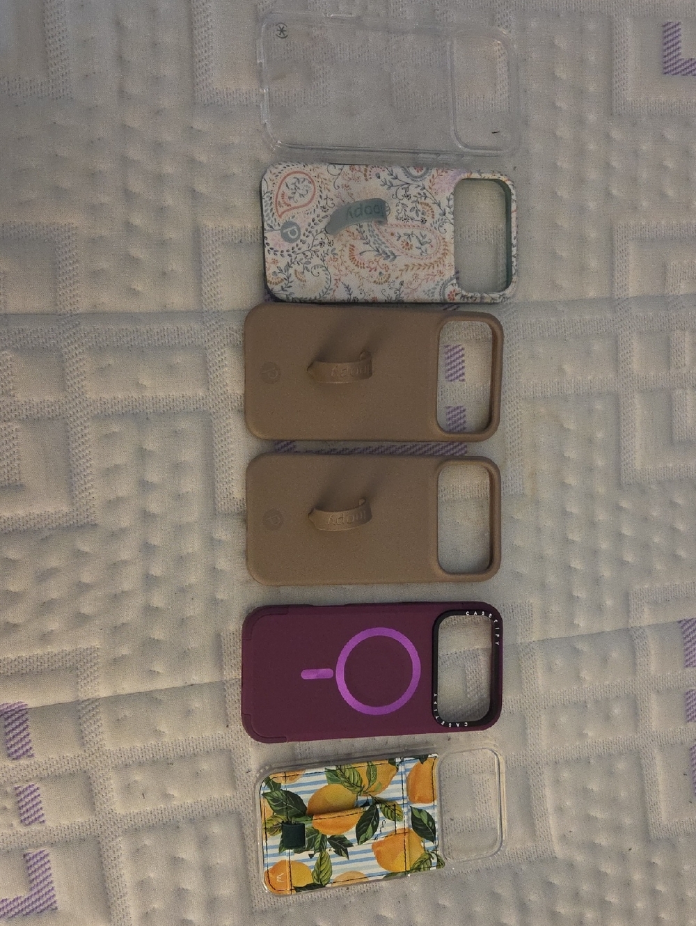 Multi-Pack Phone Cases - Purple, Tan, Clear, Floral, Lemon. Iphone 17 Pro Max